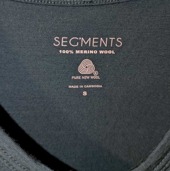 Segments Size Small Women's Green Long Sleeve Top 100% Merino Wool - Picture 5 of 5